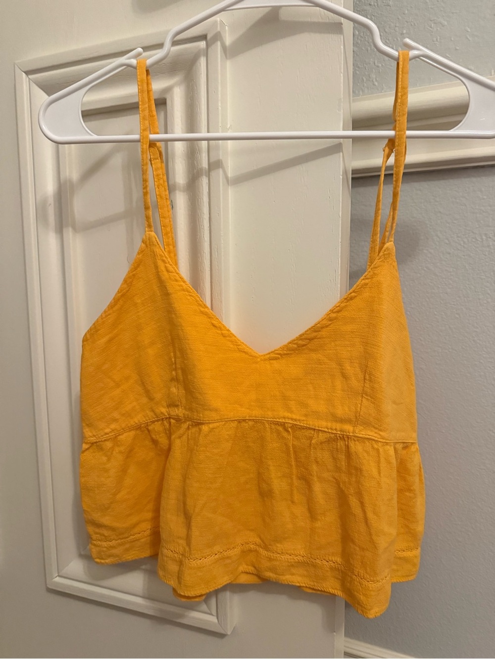 NWOT Orange Spaghetti Strap Peplum Tank Top - Women Size Medium